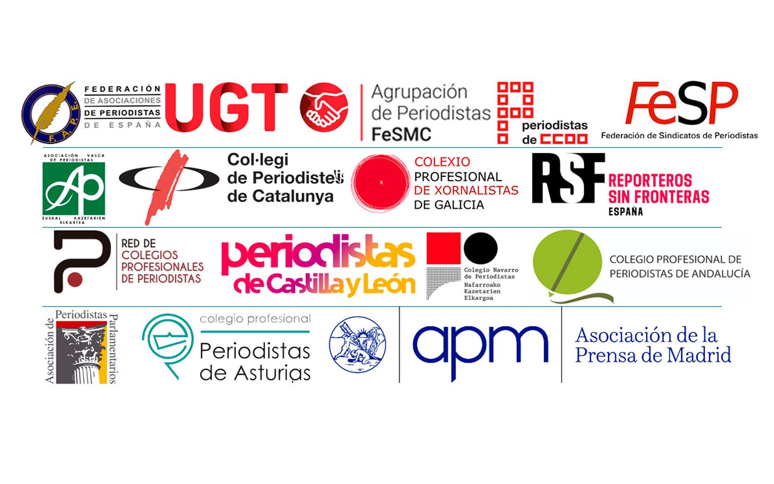 Las organizaciones periodísticas y sindicales presentan un manifiesto conjunto para exigir el fin del acoso y las agresiones a periodistas