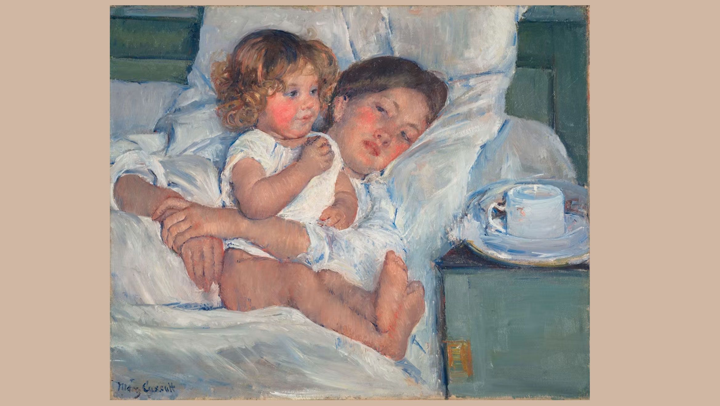 Desayuno en la cama Mary Cassatt The Child’s BathDate 1893 CC0 Public Domain Designation