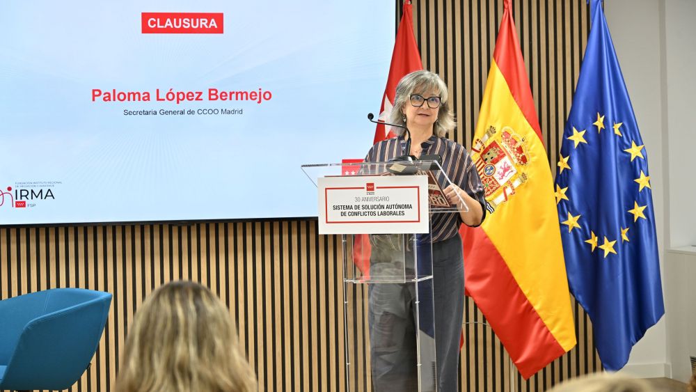 La secretaria general de CCOO Madrid, Paloma López Bermejo, foto Agustín Millán
