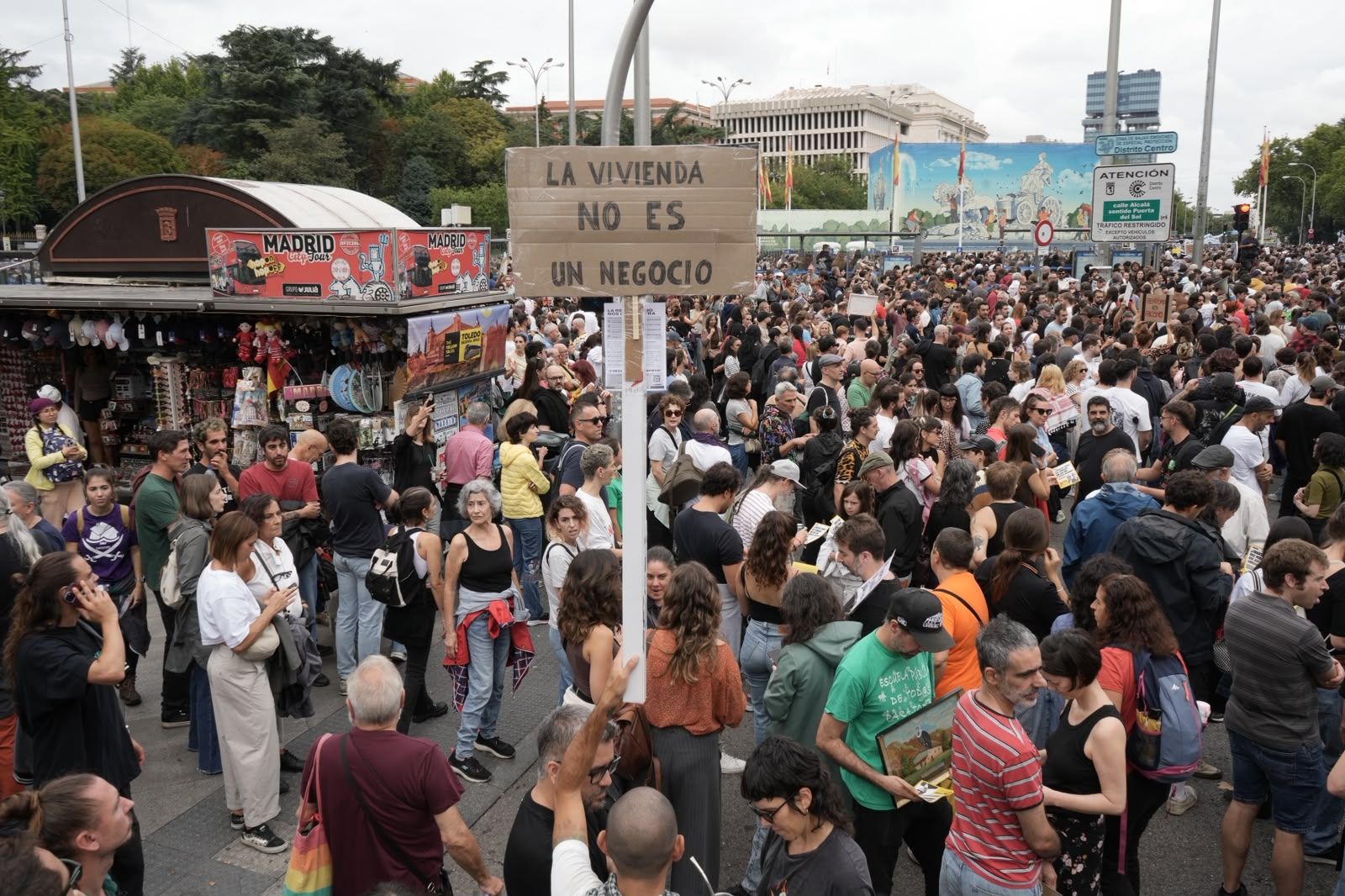 Manifestantes de vivienda, este sábado en Madrid, foto Agustín Millán