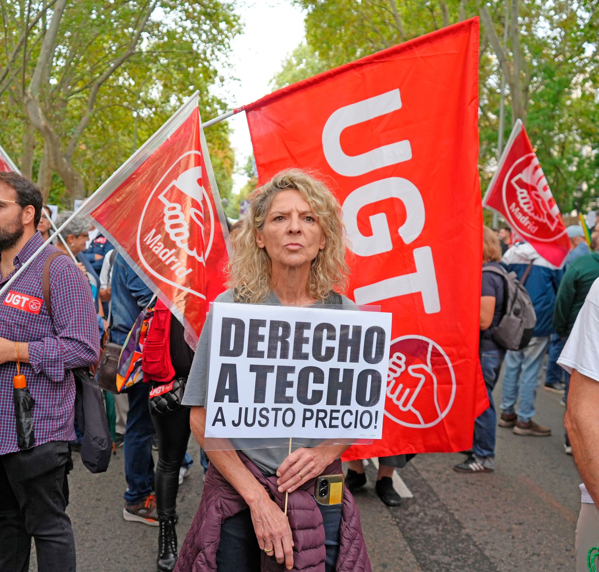 Manifestantes de vivienda, dónde ha participado UGT este sábado en Madrid, foto Agustín Millán