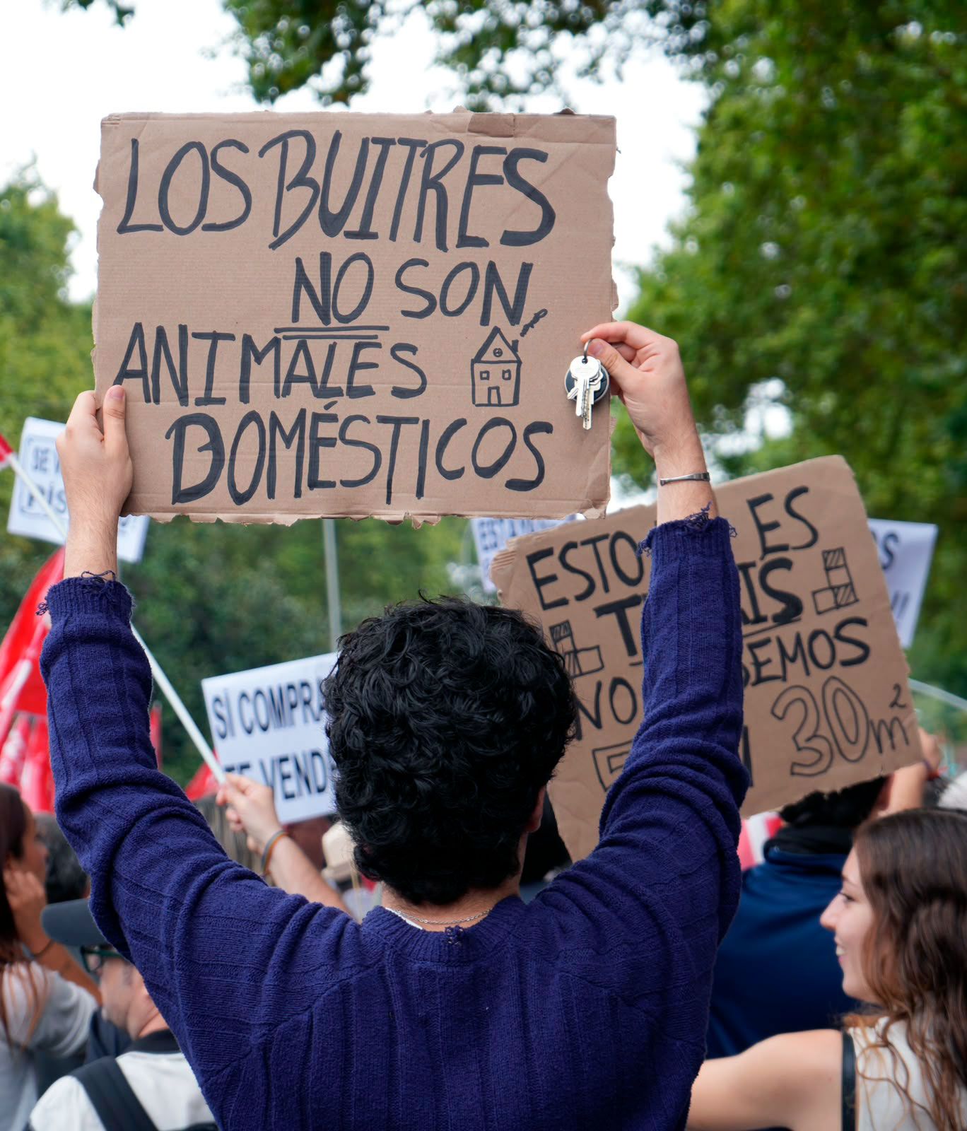 Manifestantes de vivienda, dónde ha participado UGT este sábado en Madrid, foto Agustín Millán