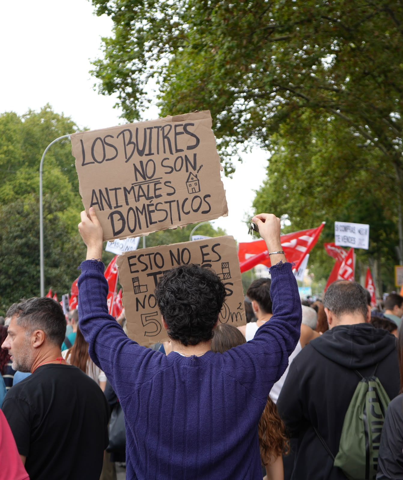 Manifestantes de vivienda, dónde ha participado UGT este sábado en Madrid, foto Agustín Millán