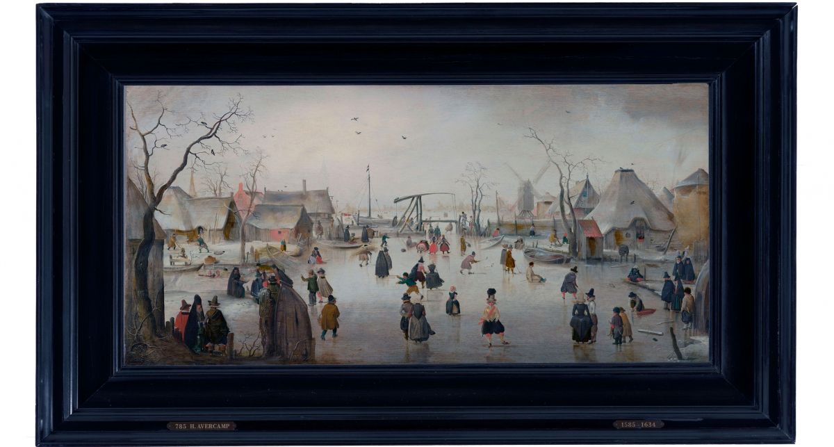 Hendrick Avercamp Escena en el hielo, hacia 1610 (Ice Scene) Óleo sobre tabla, 36 × 71 cm La Haya, Mauritshuis