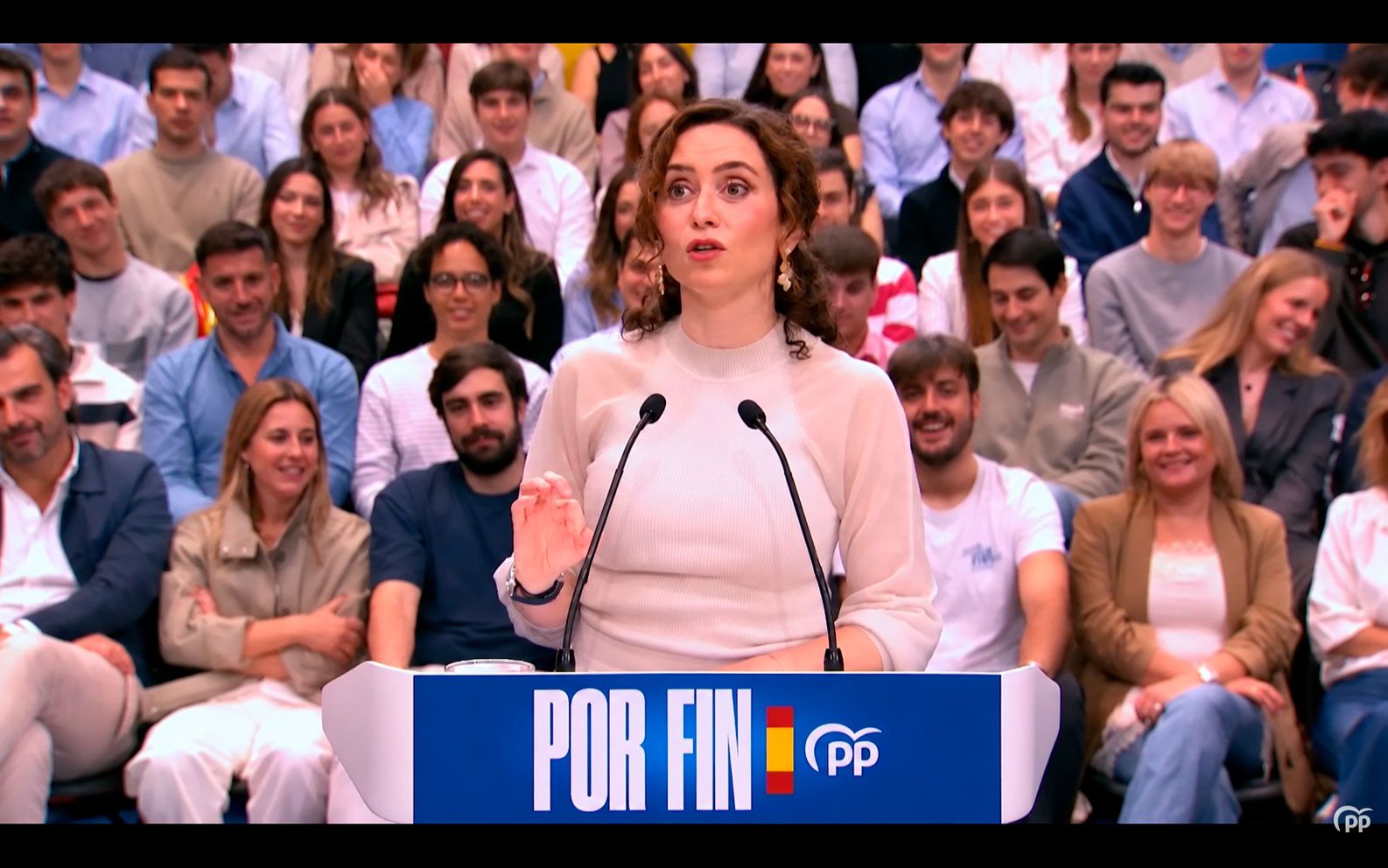 Ayuso en el mitin del PP en Madrid