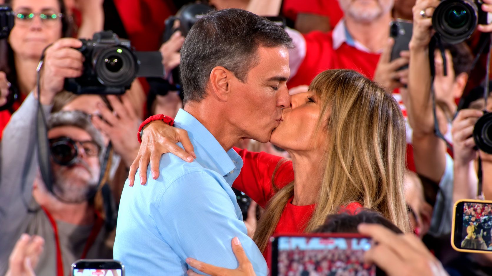 Pedro Sánchez y Begoña Gómez en el Comité Federal del PSOE en Fuenlabrada