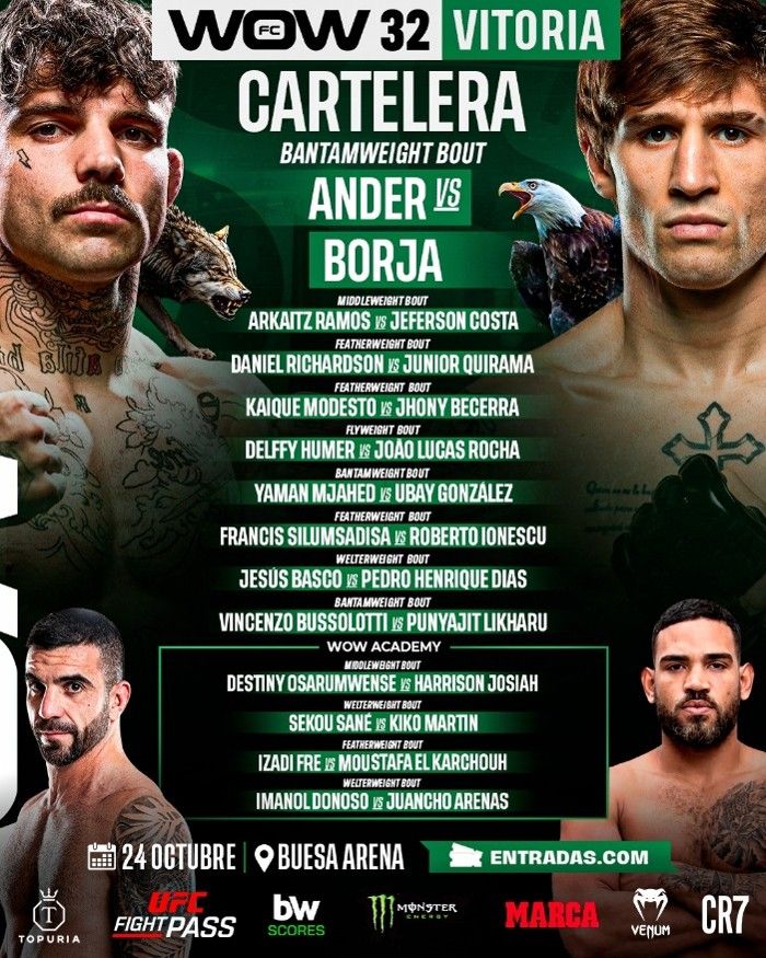 Vitoria calentando motores con WOWfc para las MMA, el evento 32 el próximo 24 de Octubre en el Pabellón Buesa Arena Vitoria calentando motores con WOWfc para las MMA, el evento 32 el próximo 24 de Octubre en el Pabellón Buesa Arena