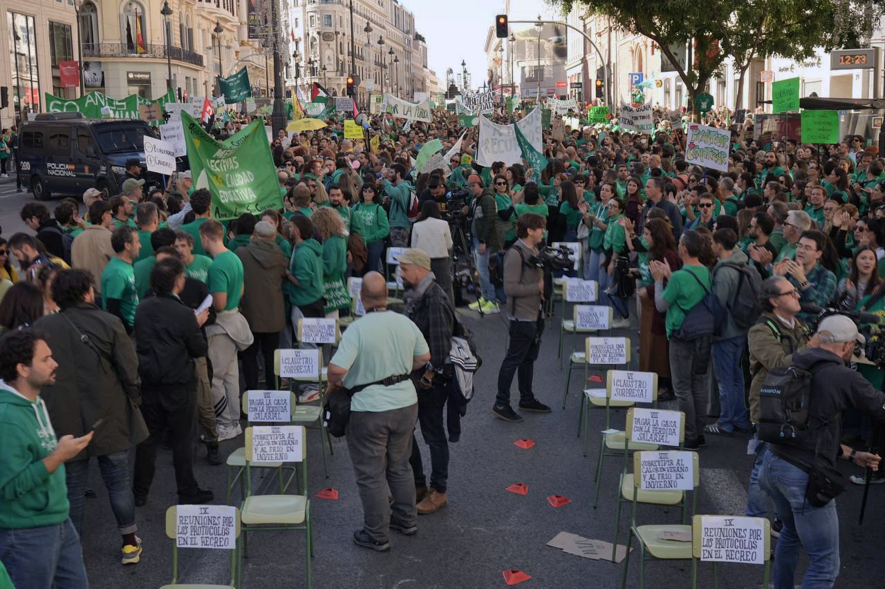 Concentración de docentes madrileños de la enseñanza pública