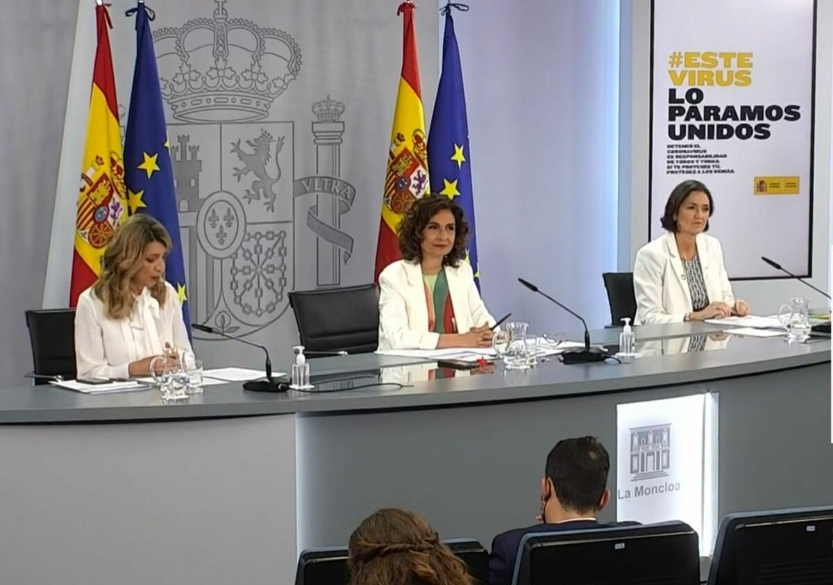 La rueda de prensa tras el Consejo de Ministros.