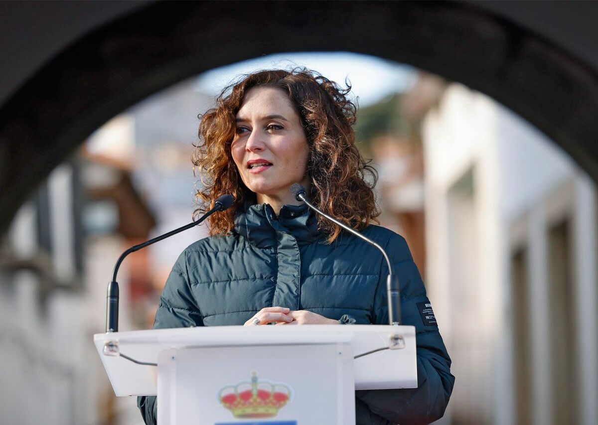 Isabel Díaz Ayuso, presidenta de la Comunidad de Madrid durante su visita a San Martín de Valdeiglesias