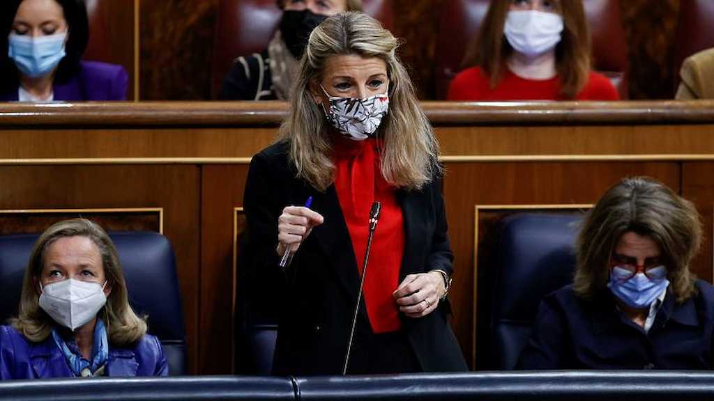 Yolanda Díaz, en una intervención en el Congreso de los Diputados.