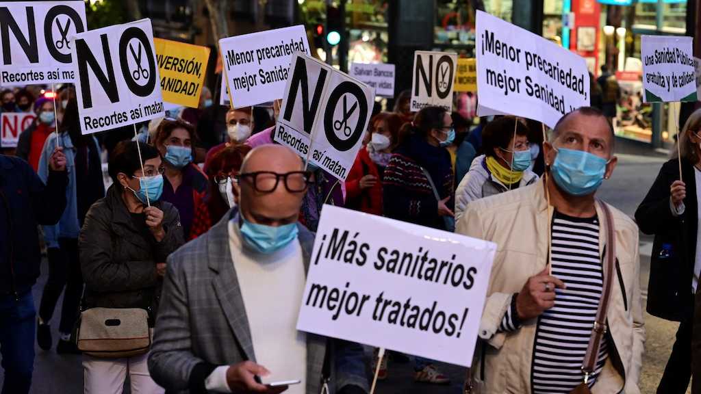 Una protesta por la Sanidad pública.