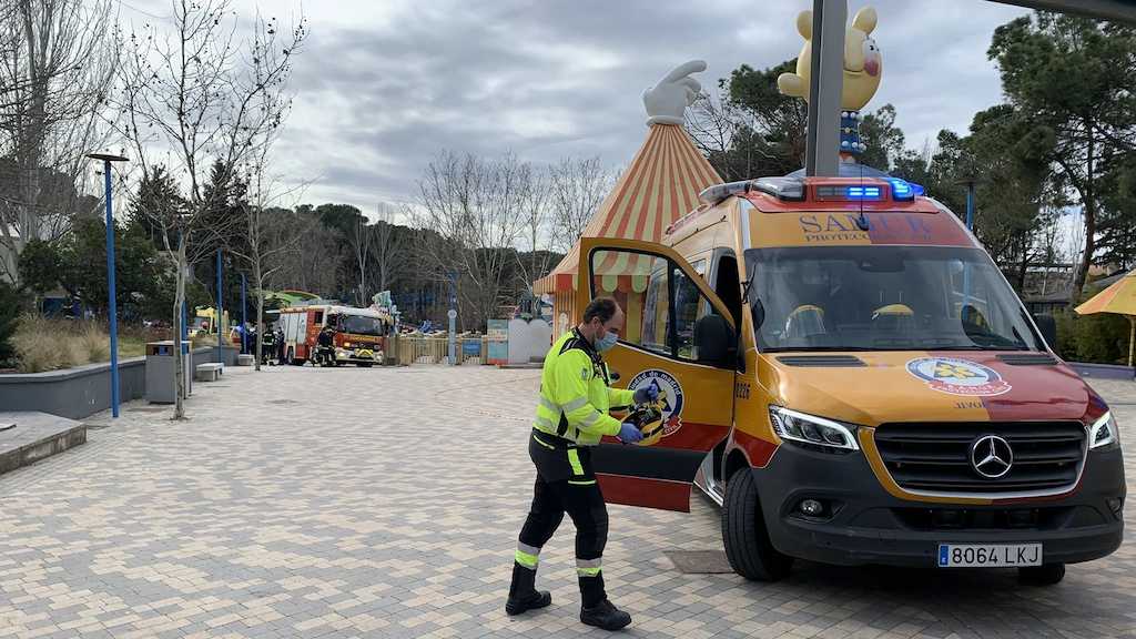 Imagen del suceso ocurrido en el Parque de Atracciones.