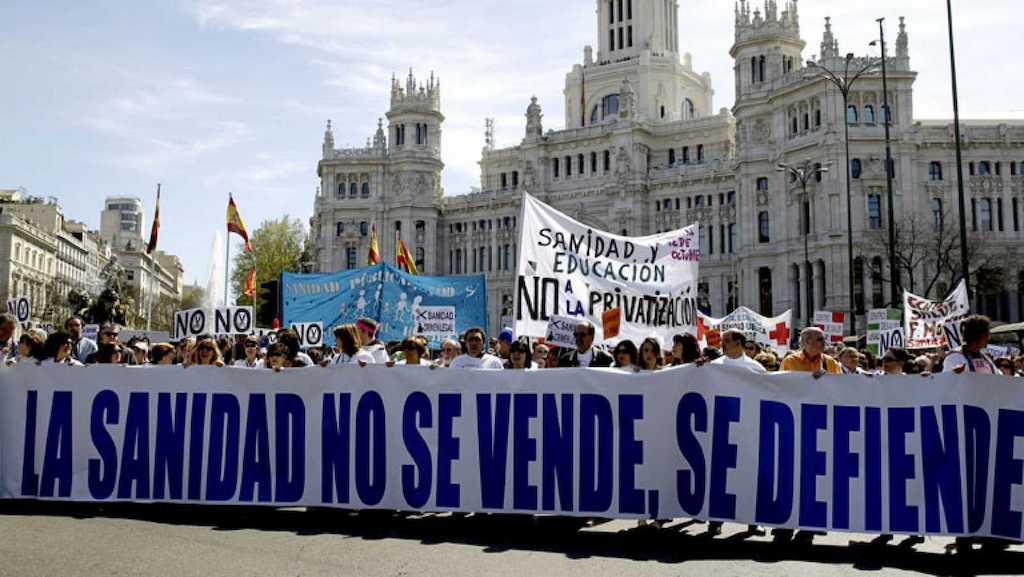 Una protesta contra la privatización de la Sanidad.