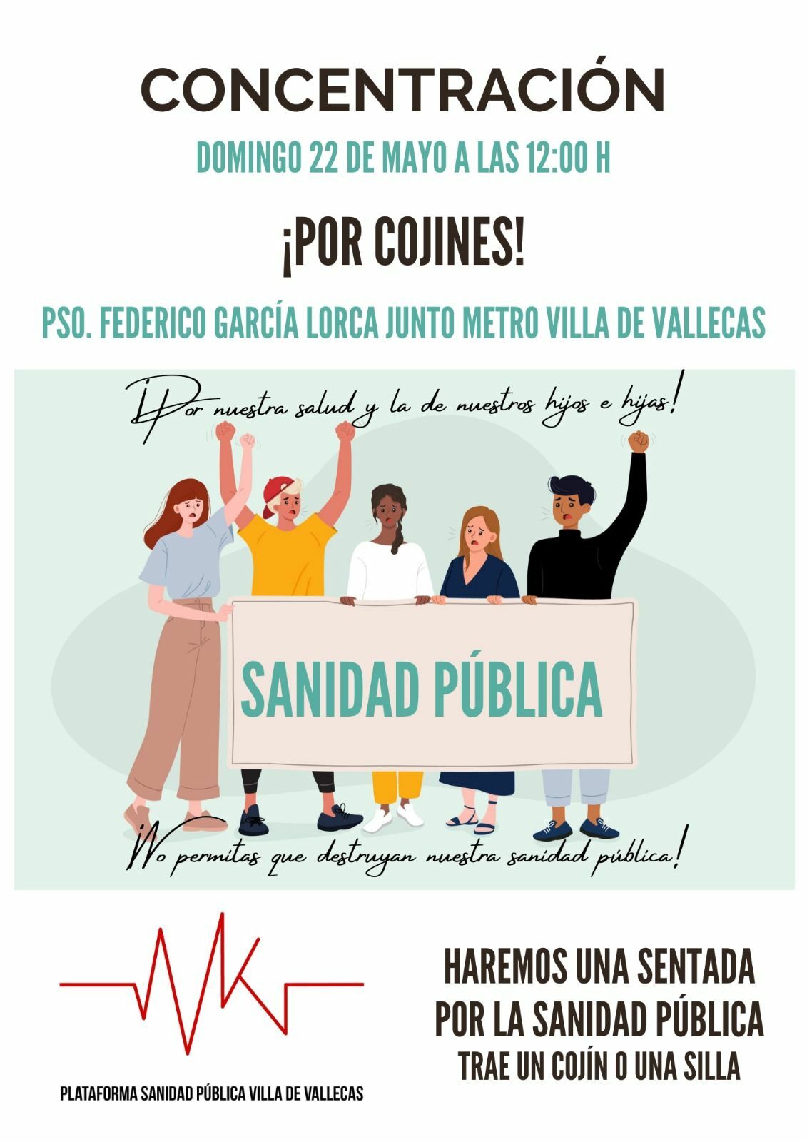 Sentada en Vallecas