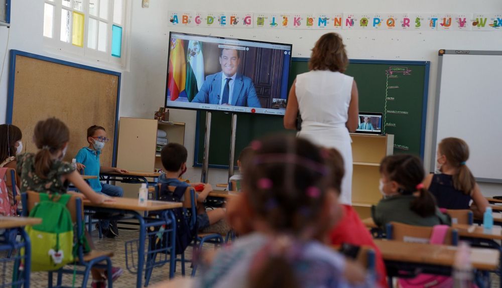 Moreno Bonilla, durante la inauguración telemática del curso escolar en septiembre de 2020.