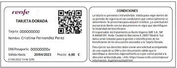 Tarjeta dorada de Renfe