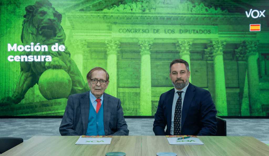 Ramón Tamames con Santiago Abascal en una imagen de archivo.