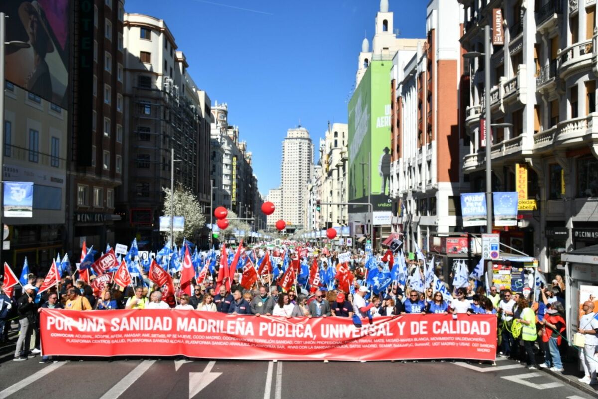 Manifestacion contra las políticas de Ayuso en Madrid.