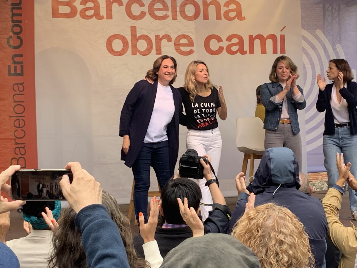 Ada Colau y Yolanda Diaz en un mitin