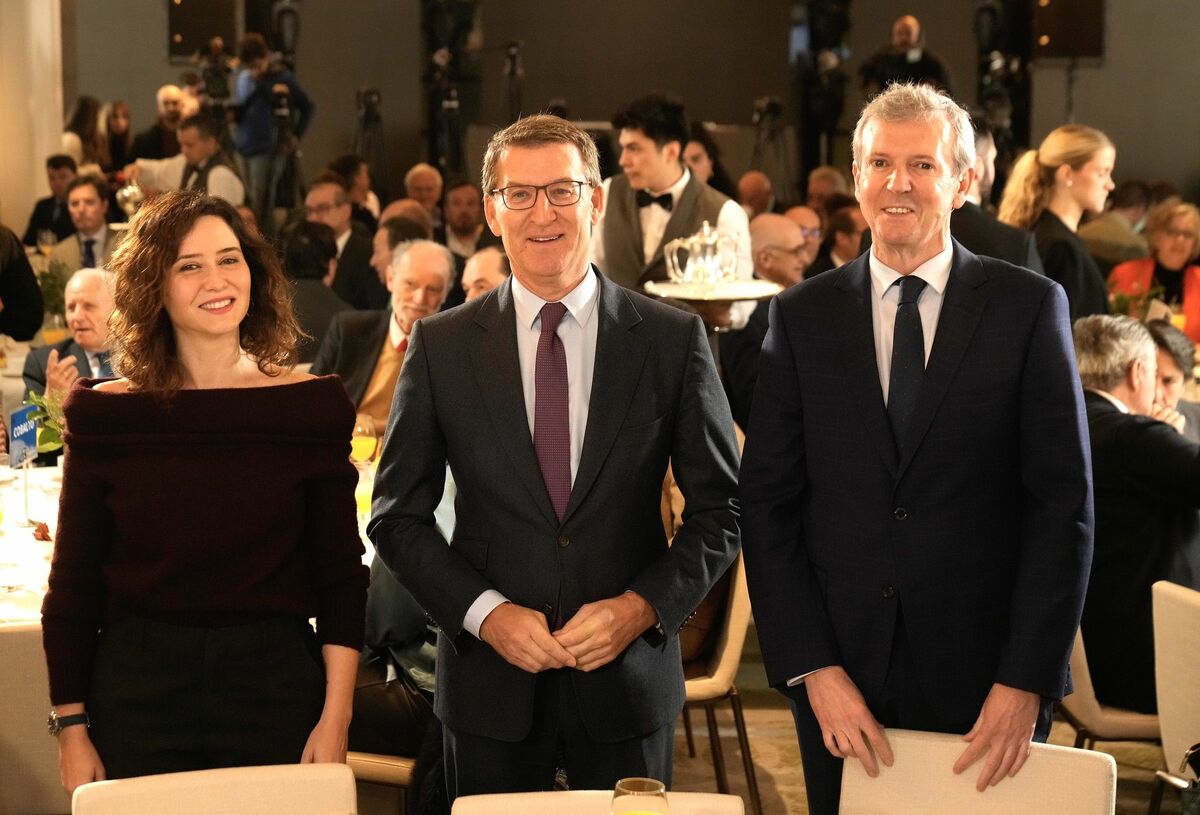 Alberto Nuñez Feijóo, Rueda e Isabel Díaz Ayuso en una imagen de archivo.