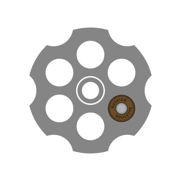 The drum of a six-shot revolver.