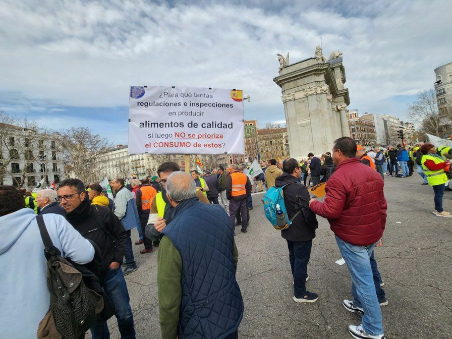 Manifestación de agricultores en Madrid, foto Agustín Millán