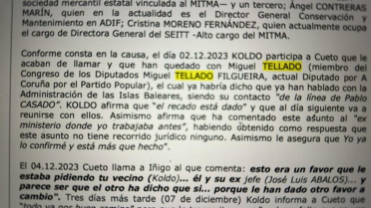 Tellado tendrá que declarar en la Comisión de Investigación del Congreso