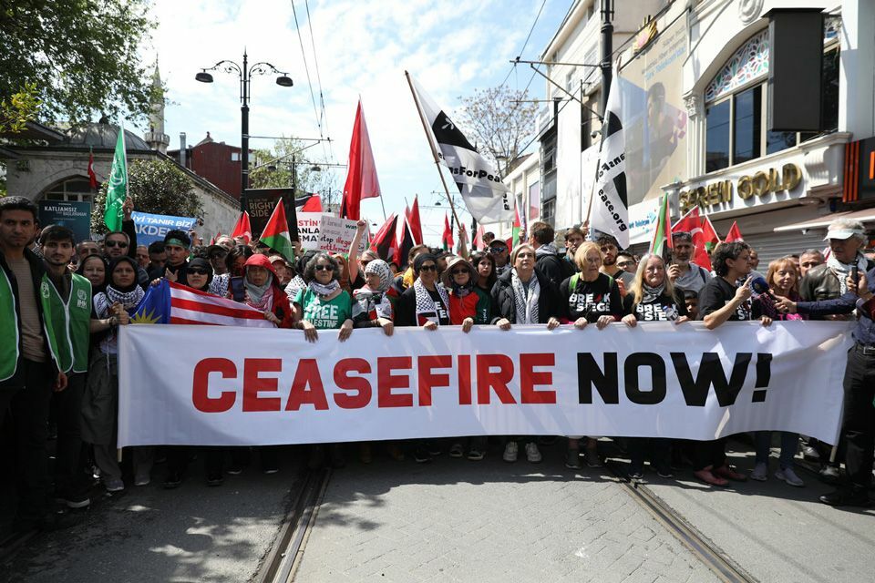 Manifestación en Estambul, Flotilla de la Libertad