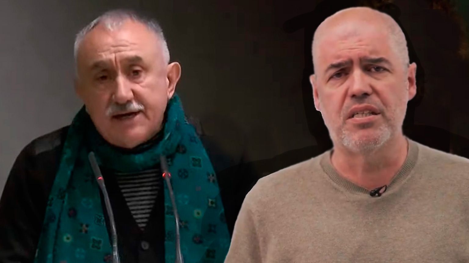 Pepe-Álvarez-y-Unai-Sordo,-secretarios-generales-de-UGT-y-CCOO