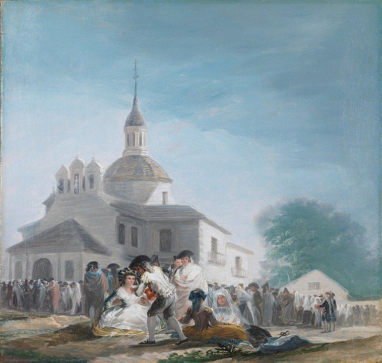 La romería a la ermita de San Isidro pintada por Goya en 1788. Museo del Prado.