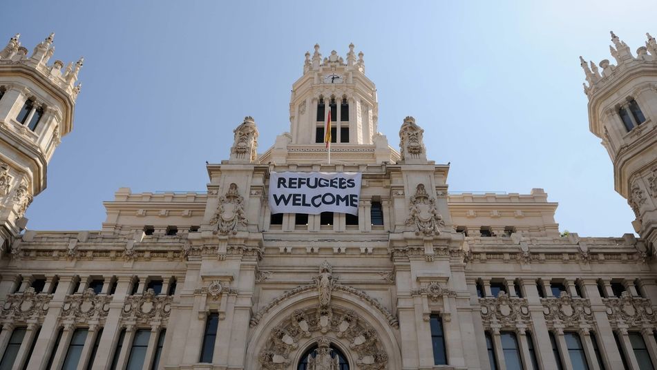 pancarta refugiados