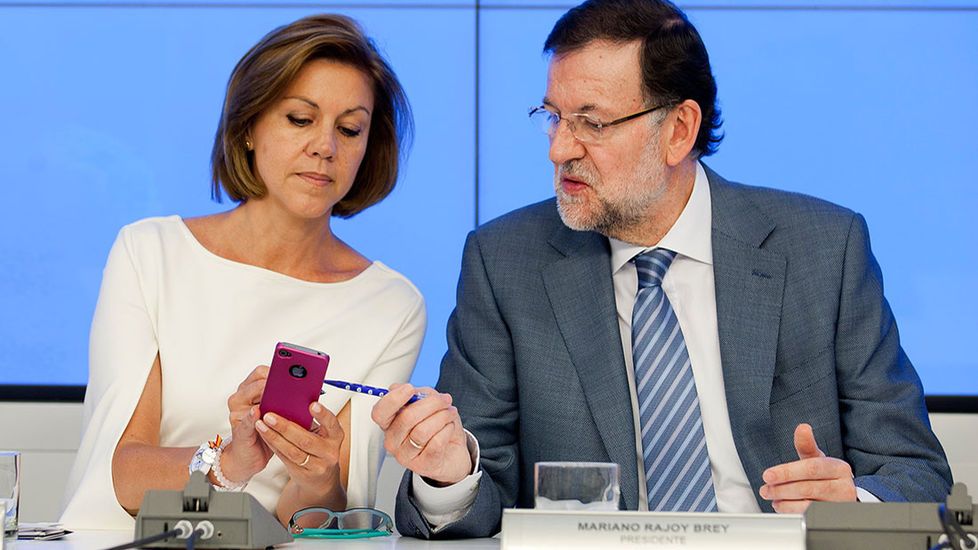 Cospedal y Rajoy, dos de los exculpados en Kitchen, en una foto de archivo.