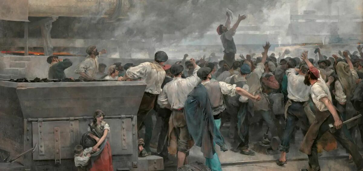 'Una huelga de obreros en Vizcaya', de Vicente Cutanda. MUSEO DEL PRADO