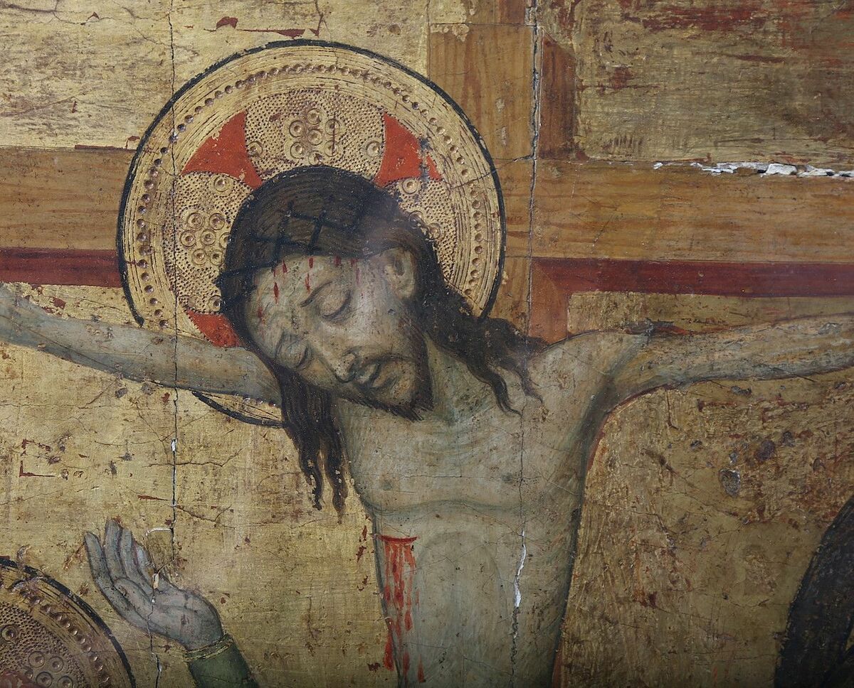 Detalle del 'Calvario', atribuida a Lluís Borrassà pero salidas del taller de los hermanos Junyer a comienzos del siglo XX