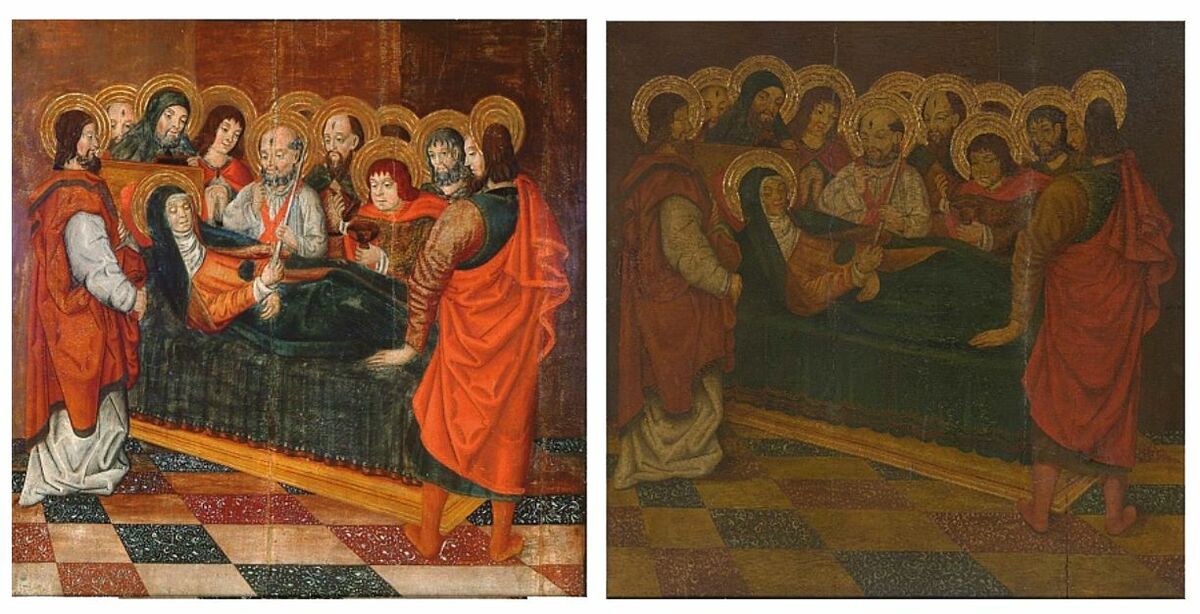 Dormición de la Virgen Maestro de la Dormición de Solsona Siglo XVI Óleo y temple sobre tabla 100 x 98 x 7 cm Museu Diocesa i Comarcal de Solsona
